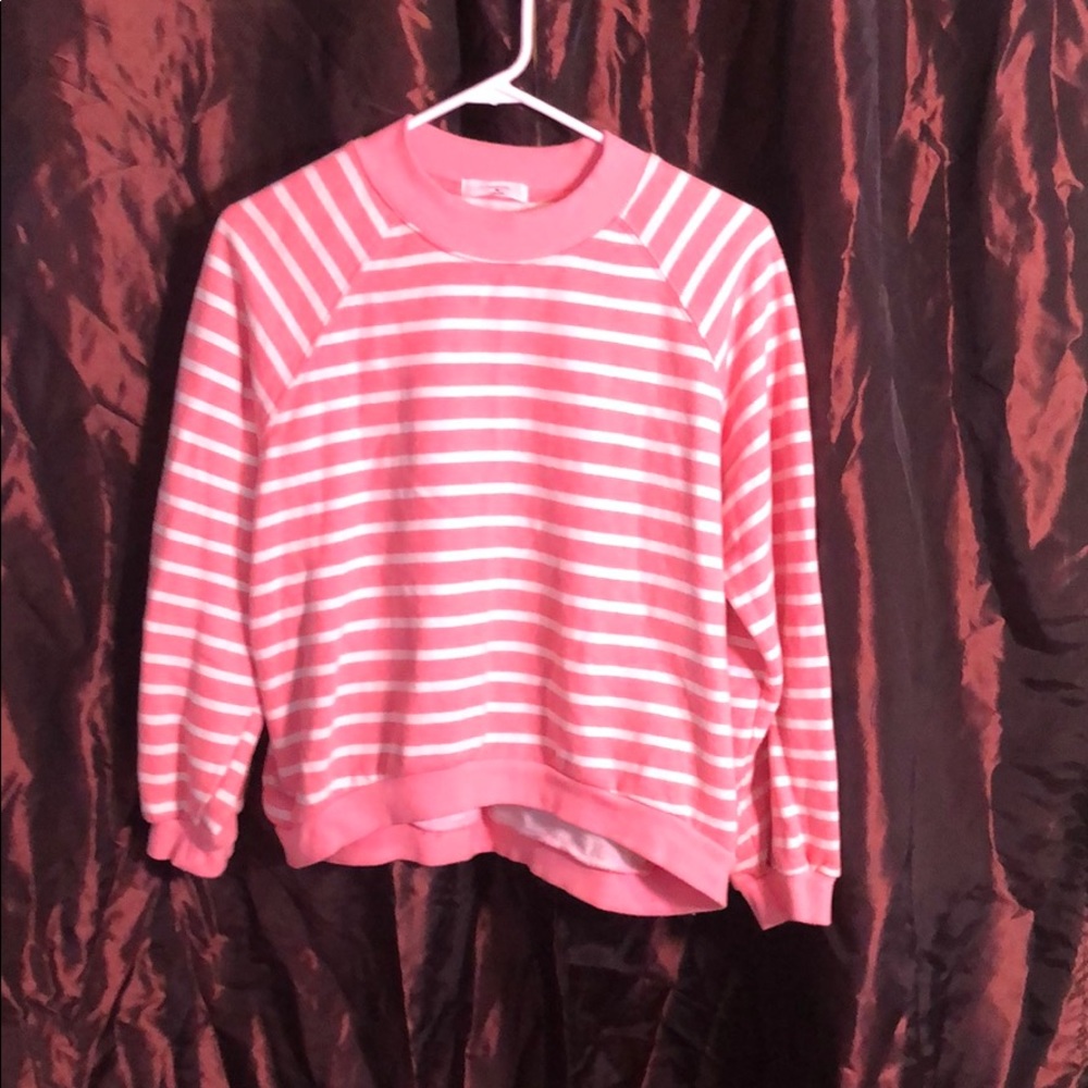 Thank You pink striped sweatshirt